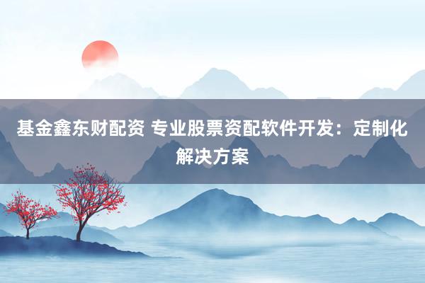 基金鑫东财配资 专业股票资配软件开发：定制化解决方案